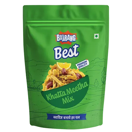 A delightful twist of flavours that’ll remind you of roadside farsan shops and mummy ke haathon ka dabba. Bajrang’s Khatta Meetha Mix is the perfect mood-lifter, sweet, tangy, crunchy, and absolutely addictive. It’s made with a classic medley of puffed rice, sev, crunchy dal, and peanuts, balanced with just the right hint of sweetness and sourness.